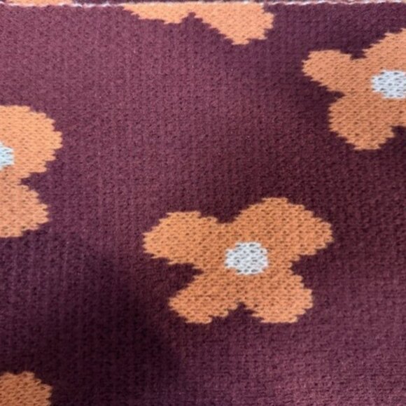 Retro Boho Colorblock Floral Knit Scarf - Picture 6 of 16